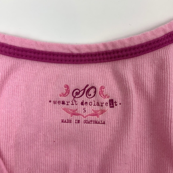 So Tank Top Girls Small Round Neck Solid Pink - Picture 2 of 6